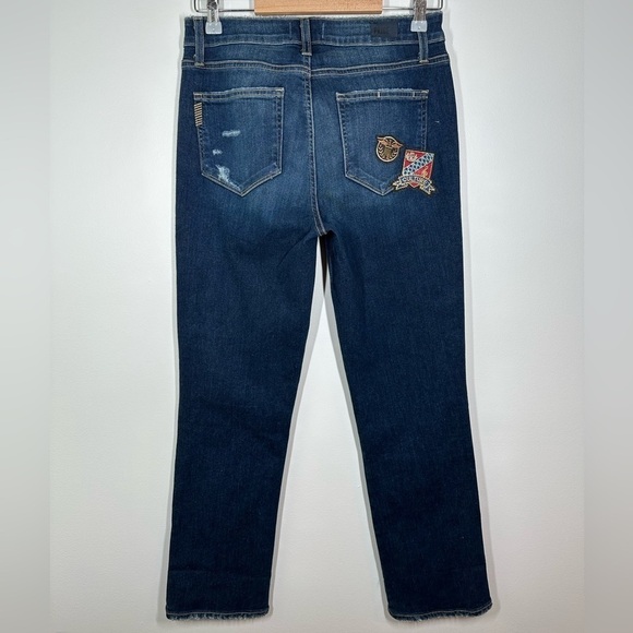 Paige Jacqueline Straight Jeans with Patches  Size 28 - Picture 7 of 7